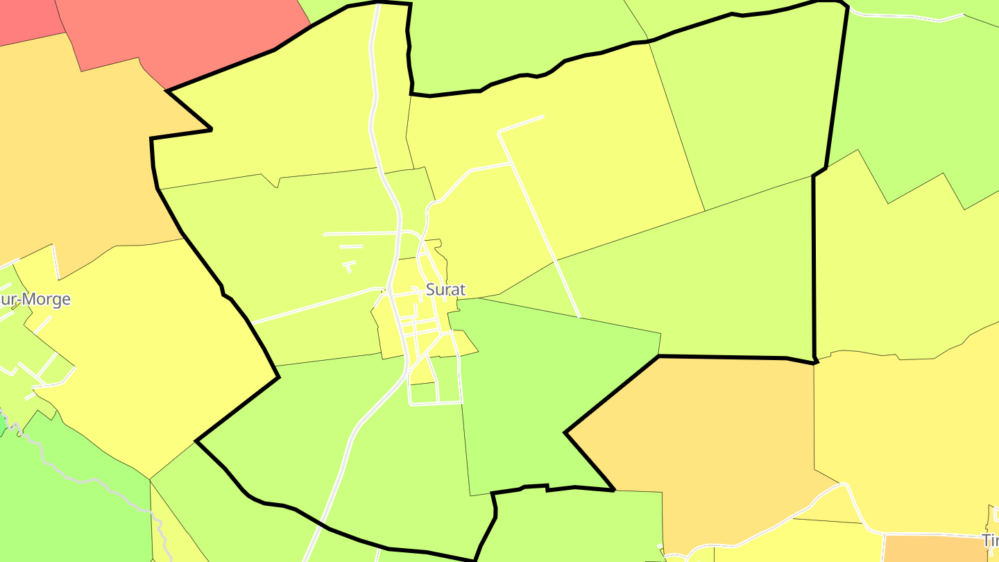 Carte des prix de l'immobilier Surat