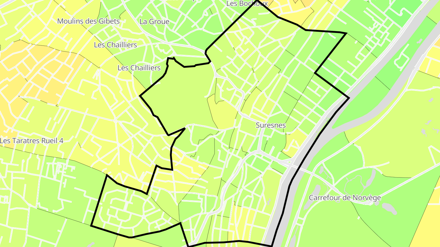 Carte des prix de l'immobilier Suresnes