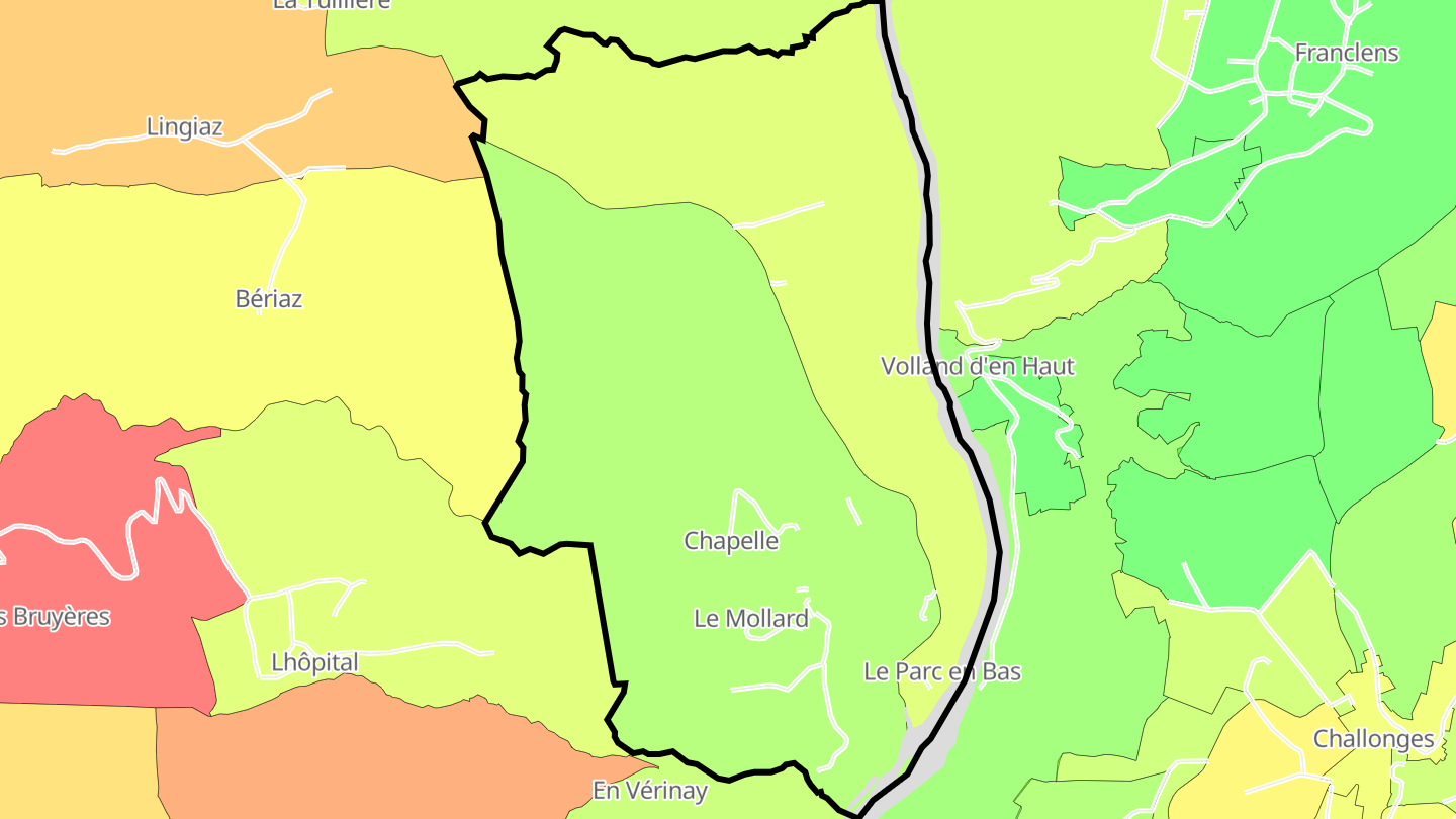 Carte des prix de l'immobilier Surjoux
