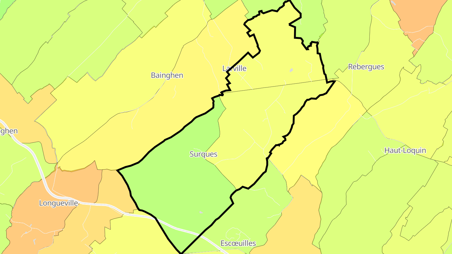Carte des prix de l'immobilier Surques