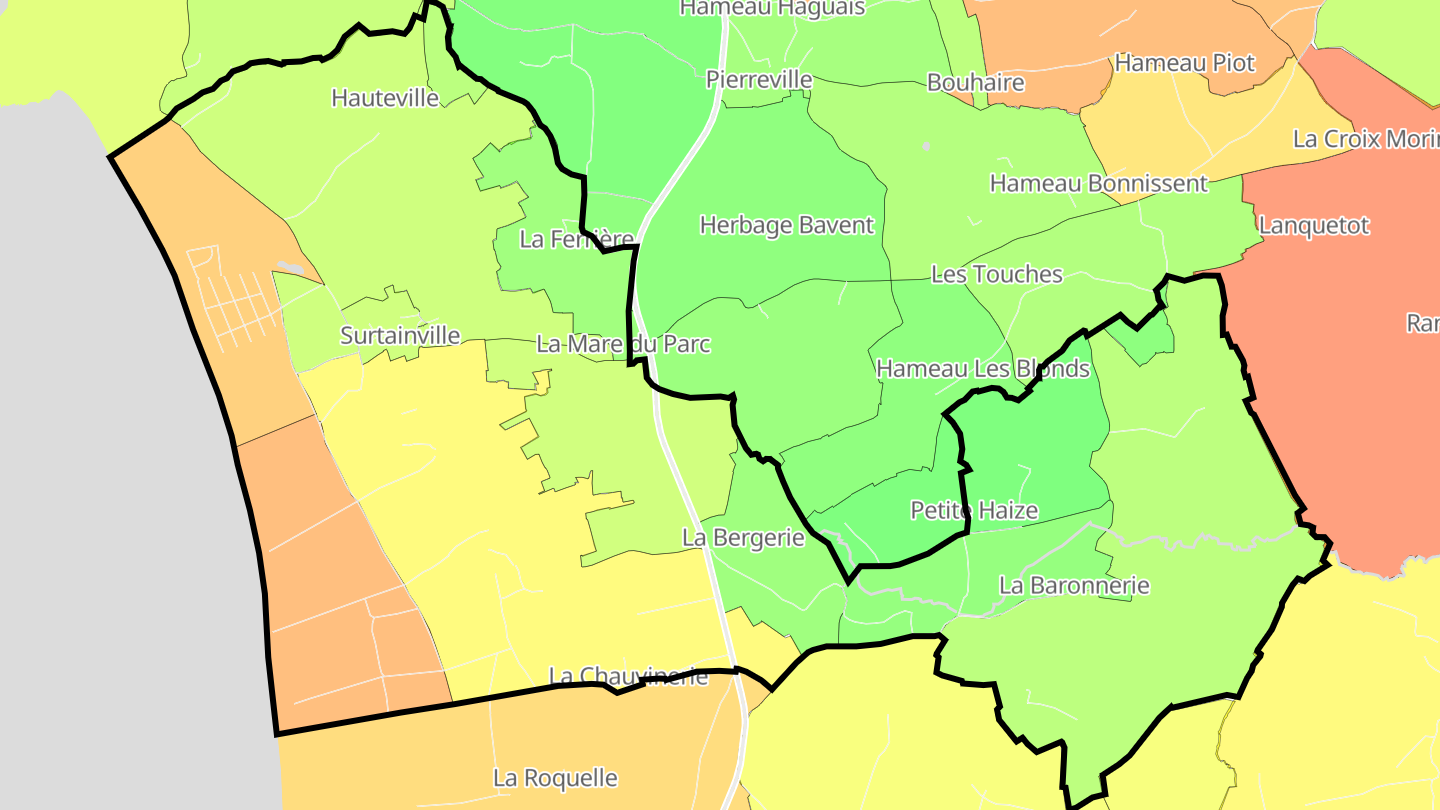 Carte des prix de l'immobilier Surtainville