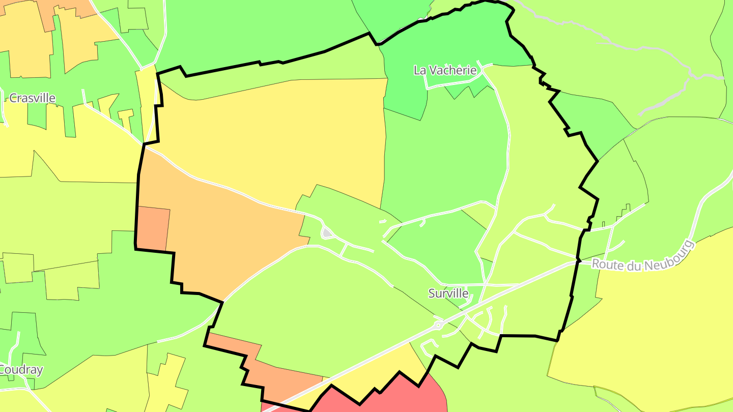 Carte des prix de l'immobilier Surville