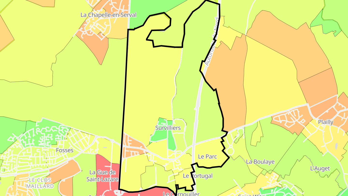 Carte des prix de l'immobilier Survilliers