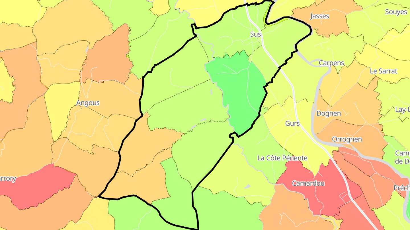 Carte des prix de l'immobilier Sus