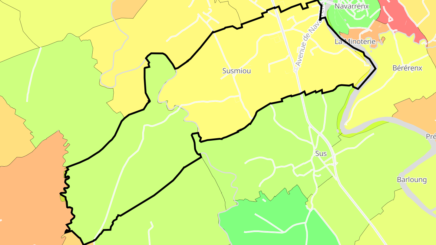 Carte des prix de l'immobilier Susmiou
