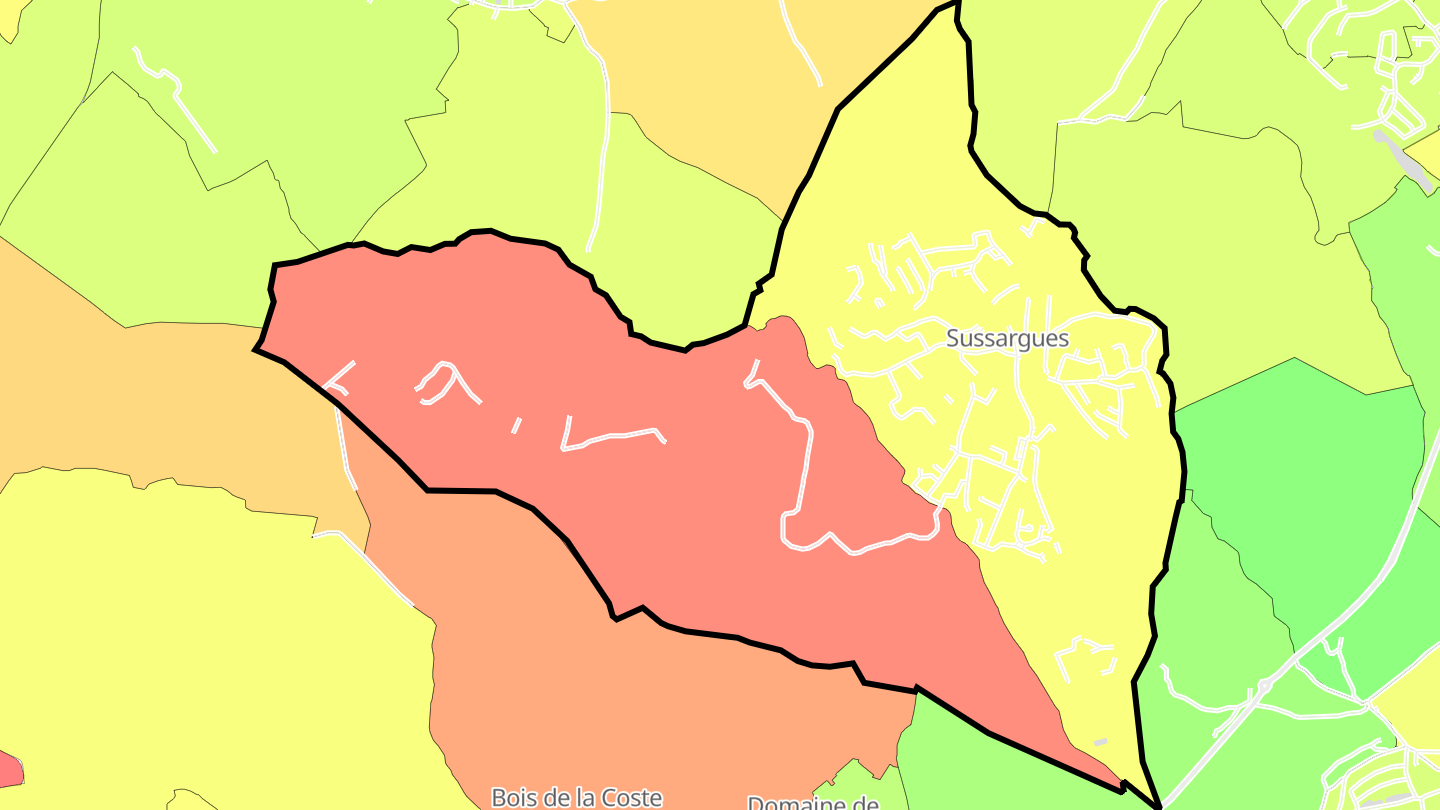 Carte des prix de l'immobilier Sussargues