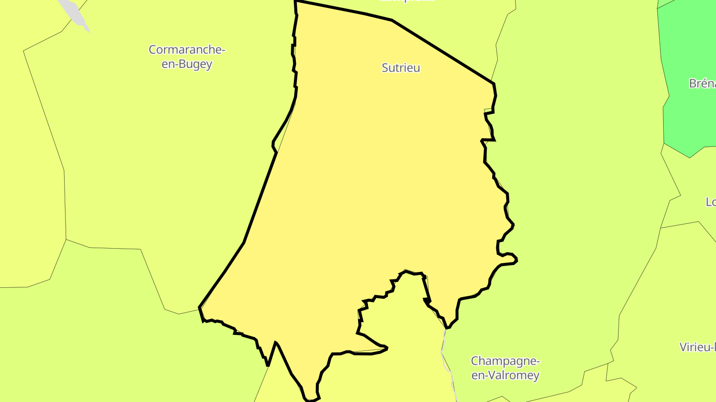 Carte des prix de l'immobilier Sutrieu