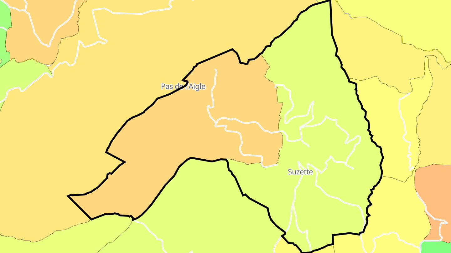Carte des prix de l'immobilier Suzette