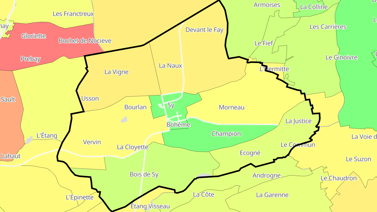 Carte des prix de l'immobilier Sy