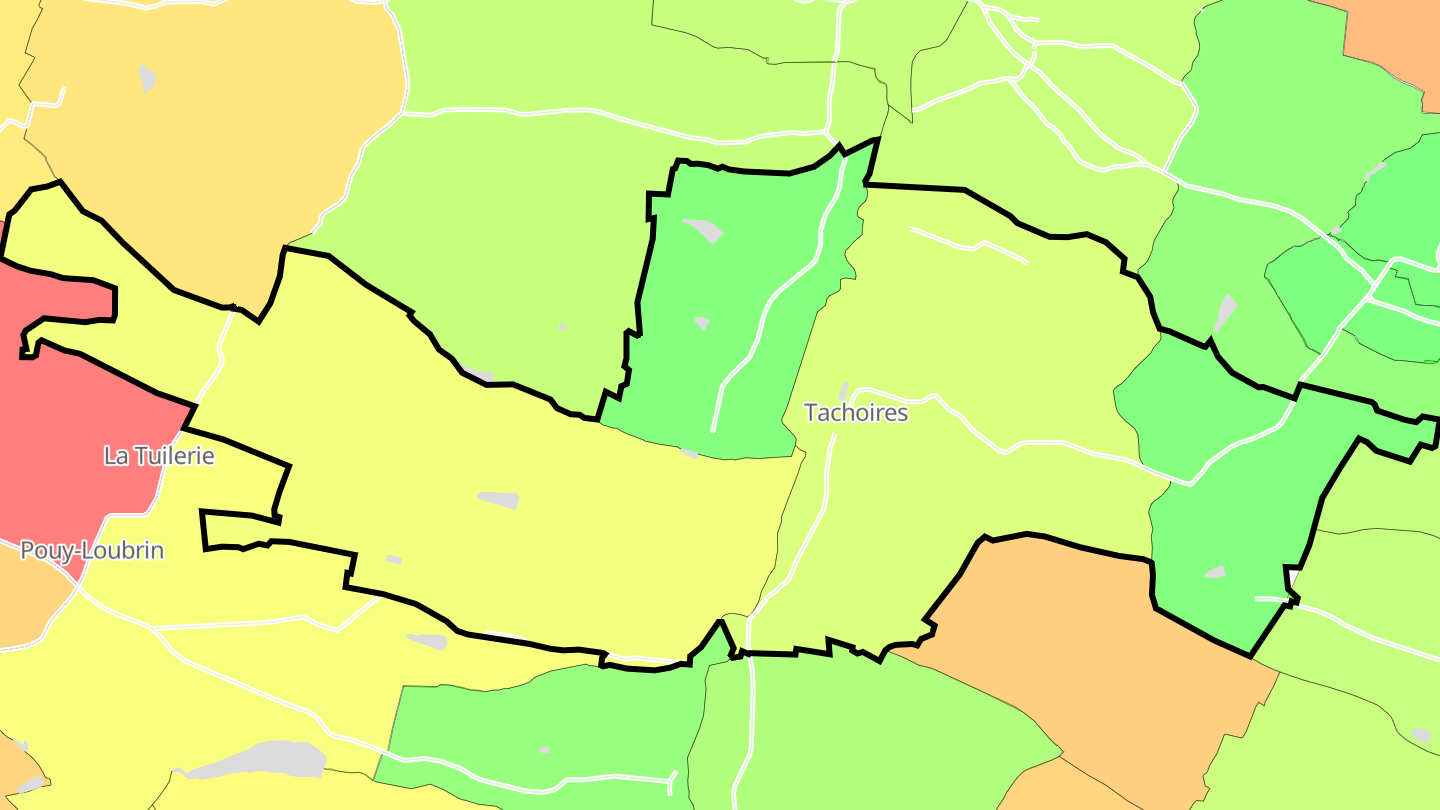 Carte des prix de l'immobilier Tachoires