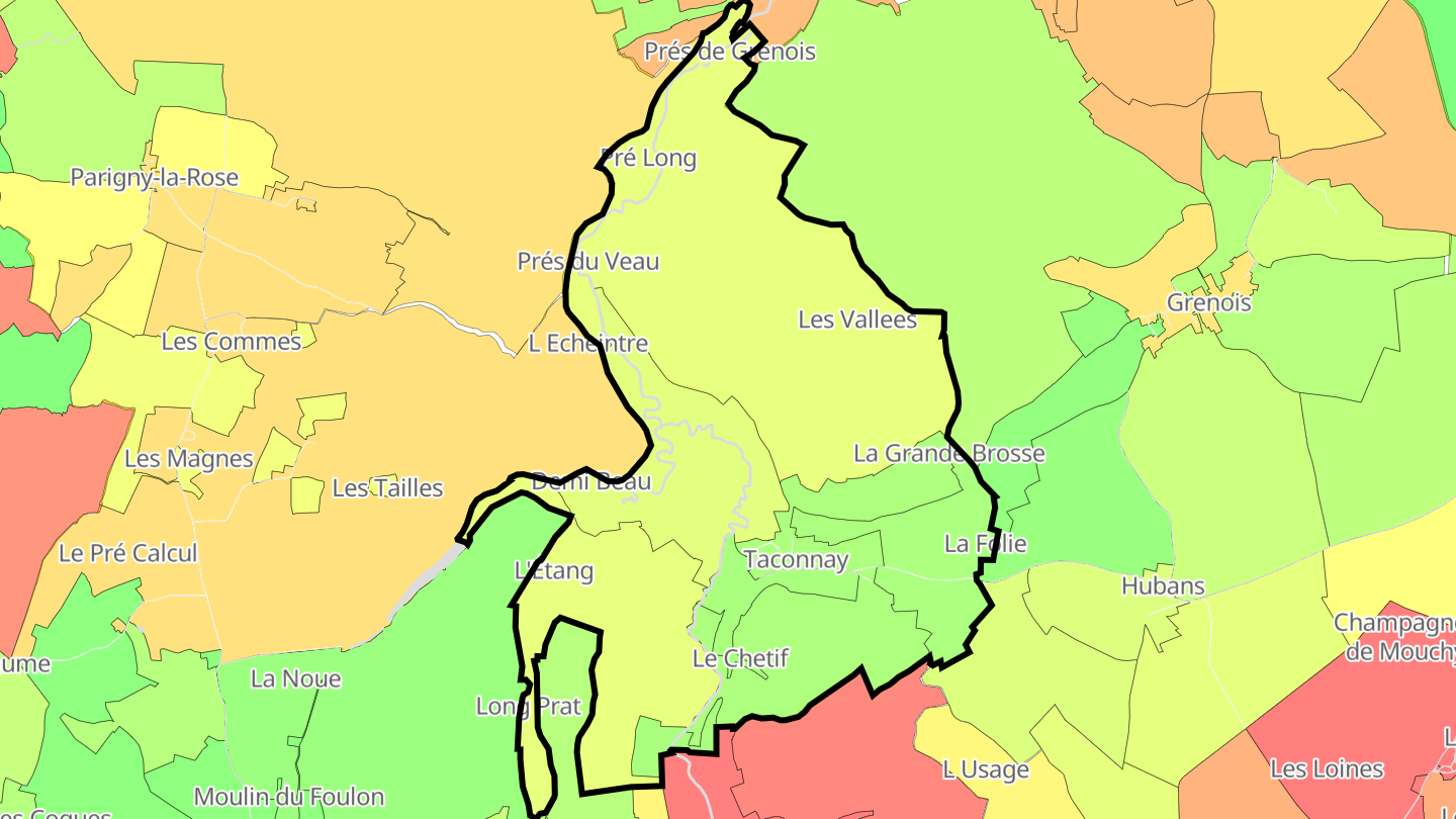 Carte des prix de l'immobilier Taconnay