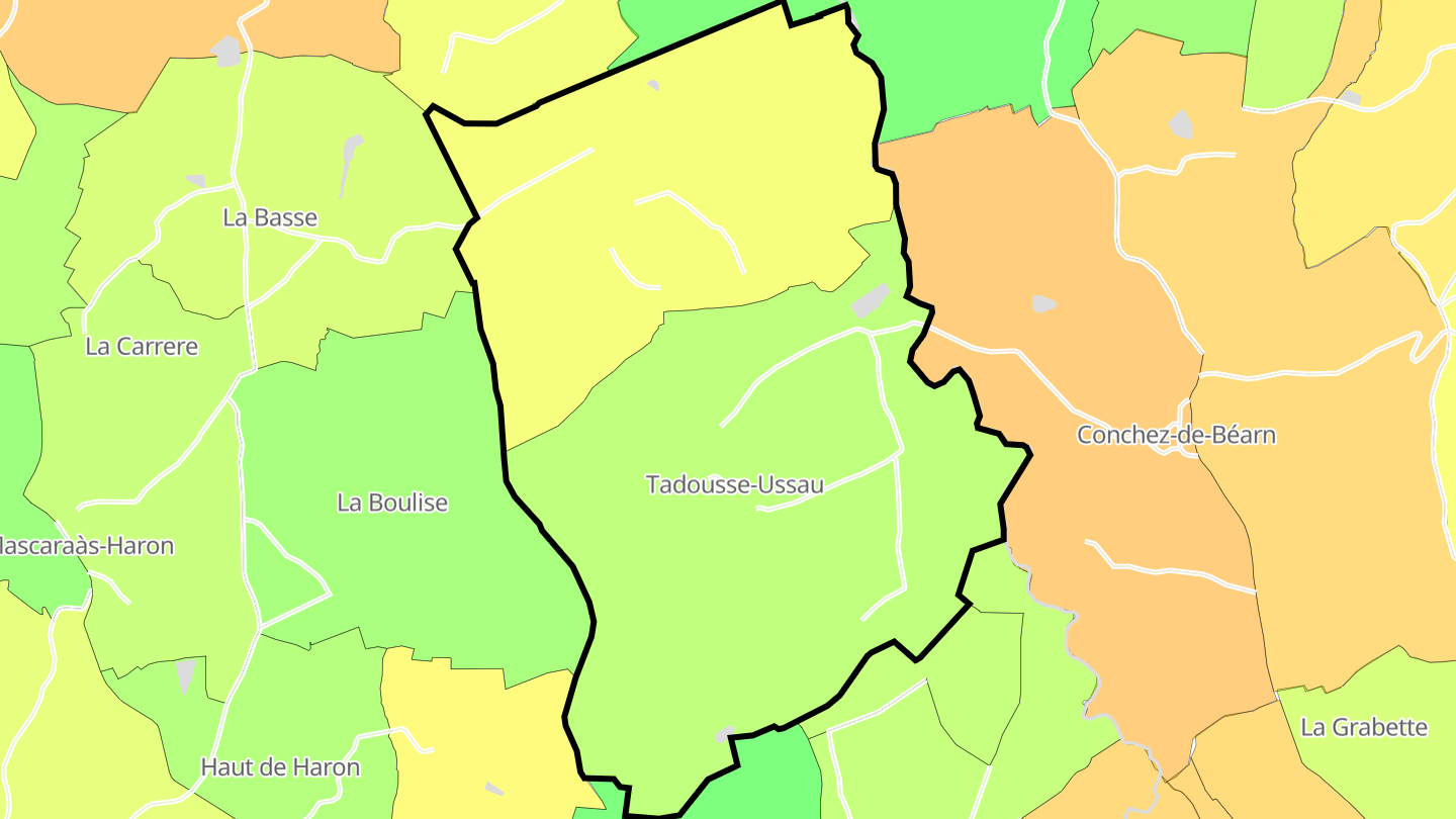 Carte des prix de l'immobilier Tadousse-Ussau