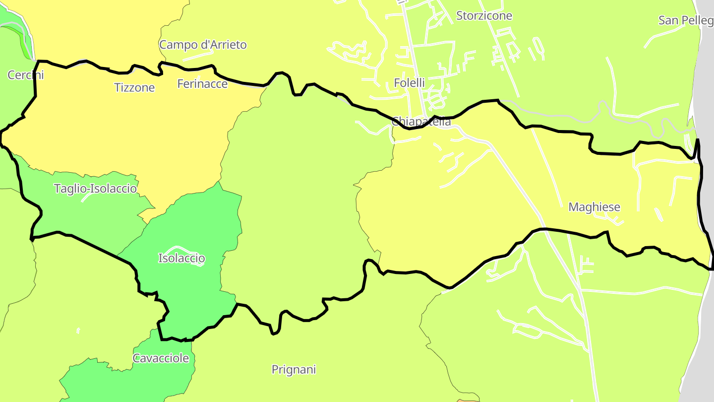 Carte des prix de l'immobilier Taglio-Isolaccio