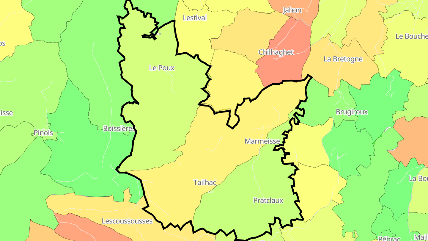 Carte des prix de l'immobilier Tailhac