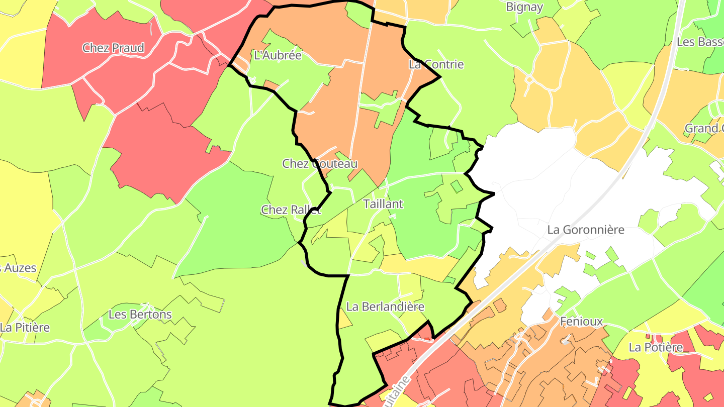 Carte des prix de l'immobilier Taillant
