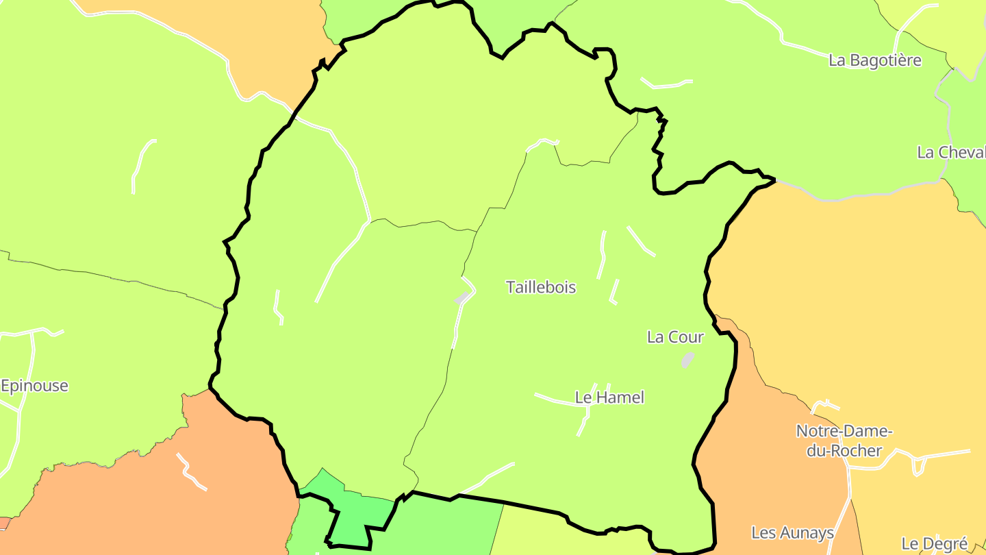 Carte des prix de l'immobilier Taillebois