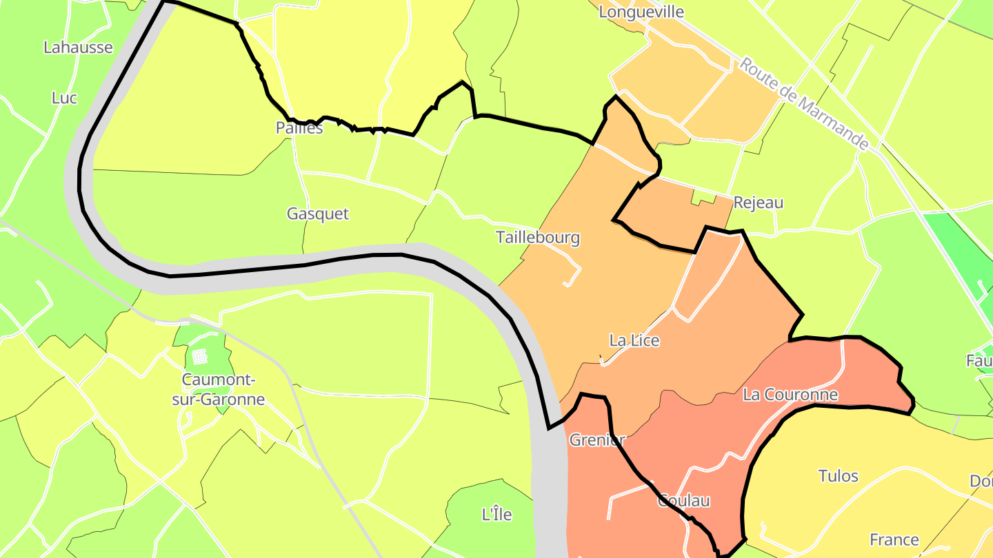 Carte des prix de l'immobilier Taillebourg