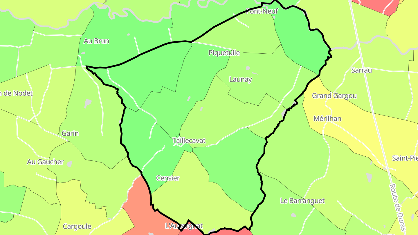Carte des prix de l'immobilier Taillecavat