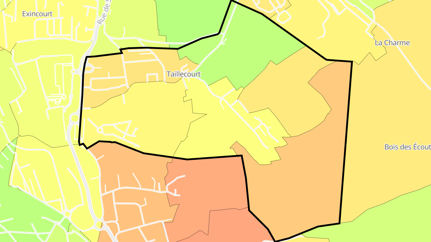 Carte des prix de l'immobilier Taillecourt