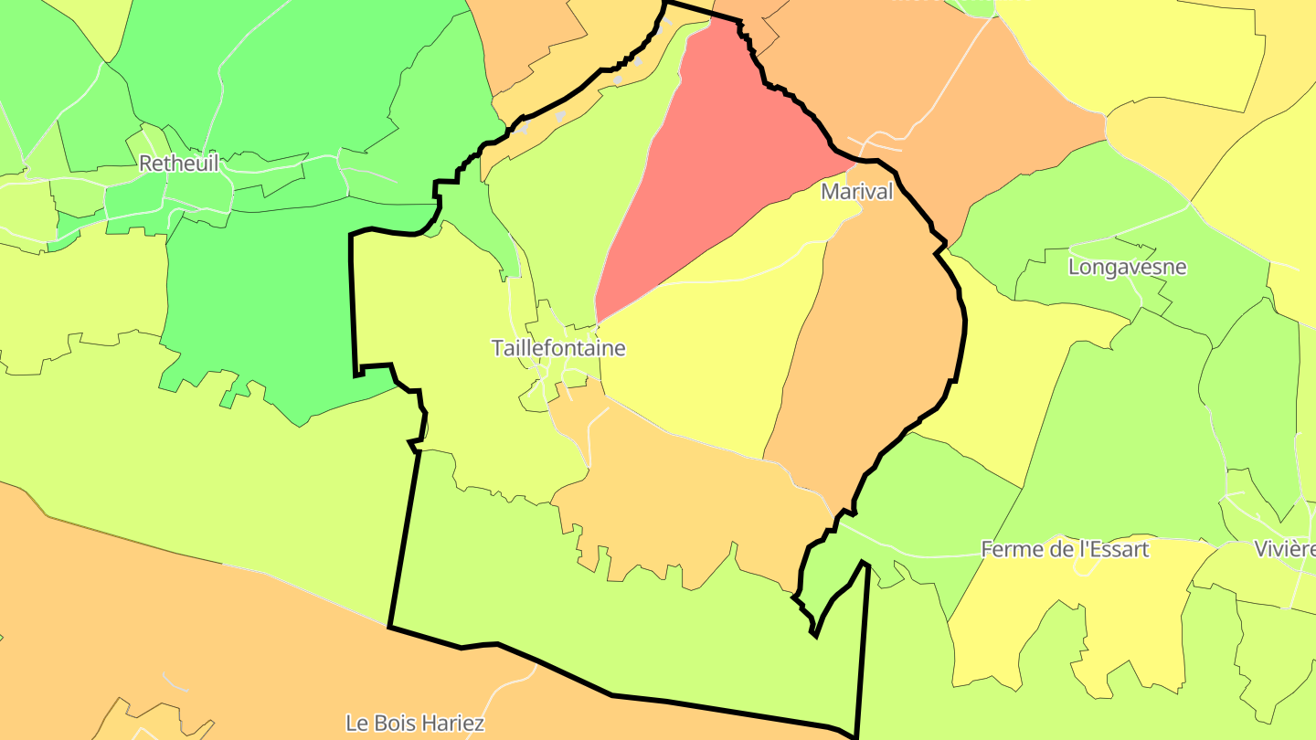 Carte des prix de l'immobilier Taillefontaine