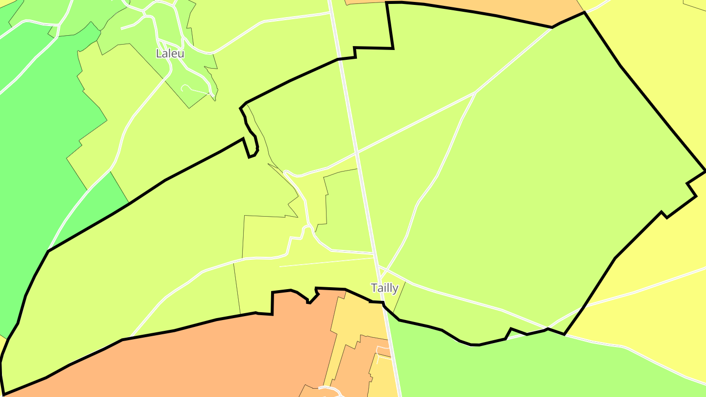 Carte des prix de l'immobilier Tailly