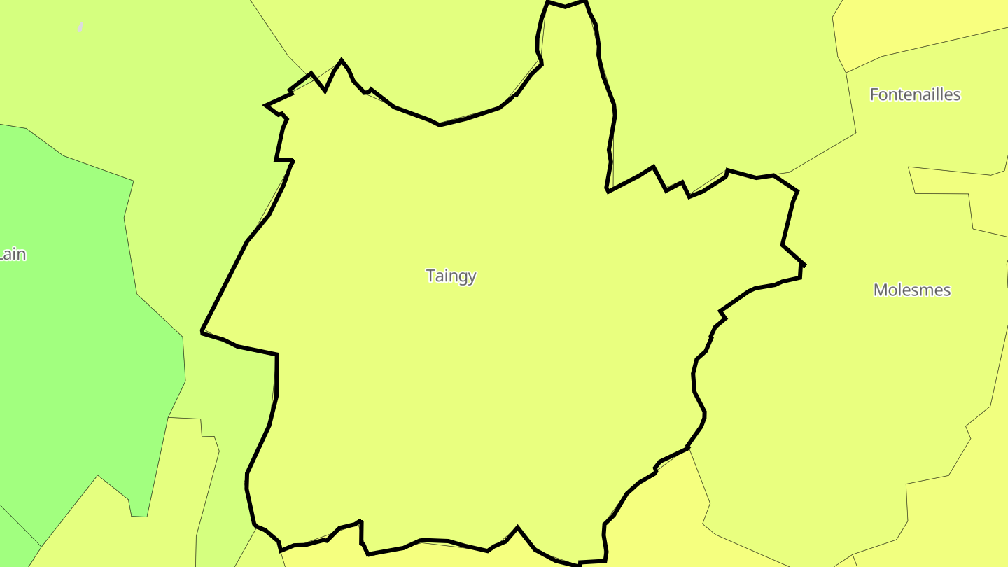 Carte des prix de l'immobilier Taingy