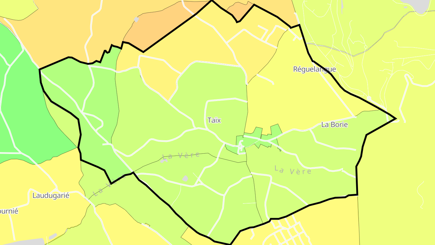 Carte des prix de l'immobilier Taïx