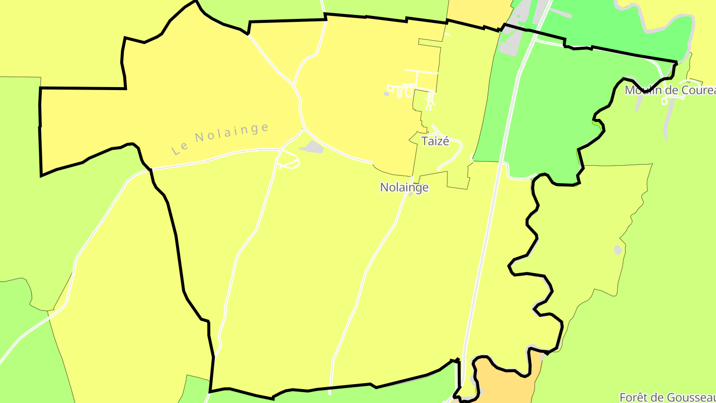 Carte des prix de l'immobilier Taizé