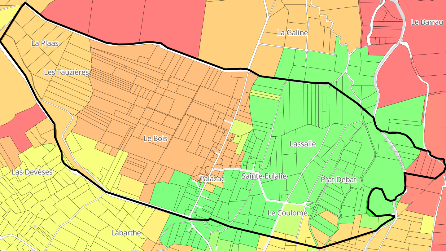 Carte des prix de l'immobilier Talazac