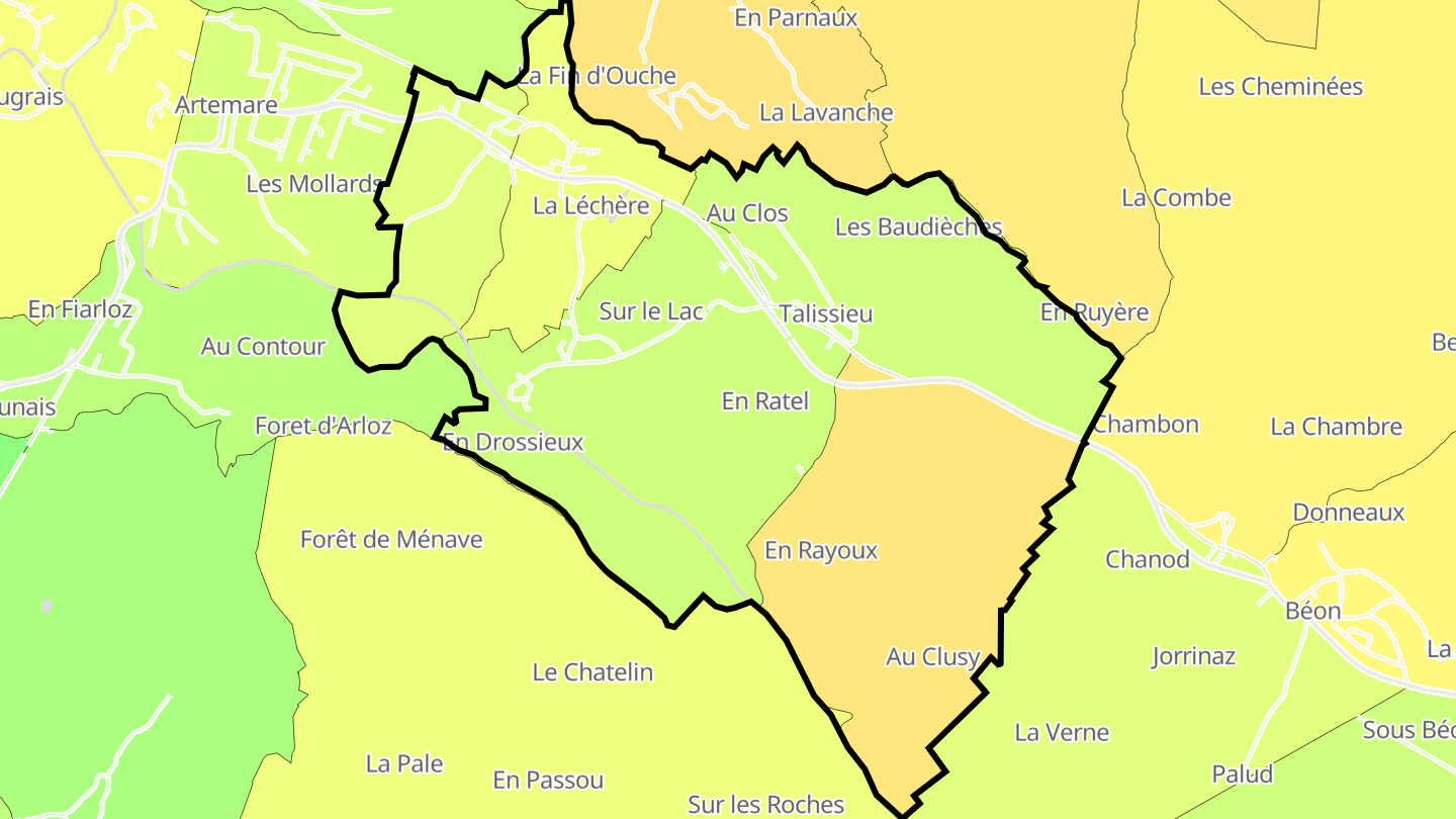 Carte des prix de l'immobilier Talissieu