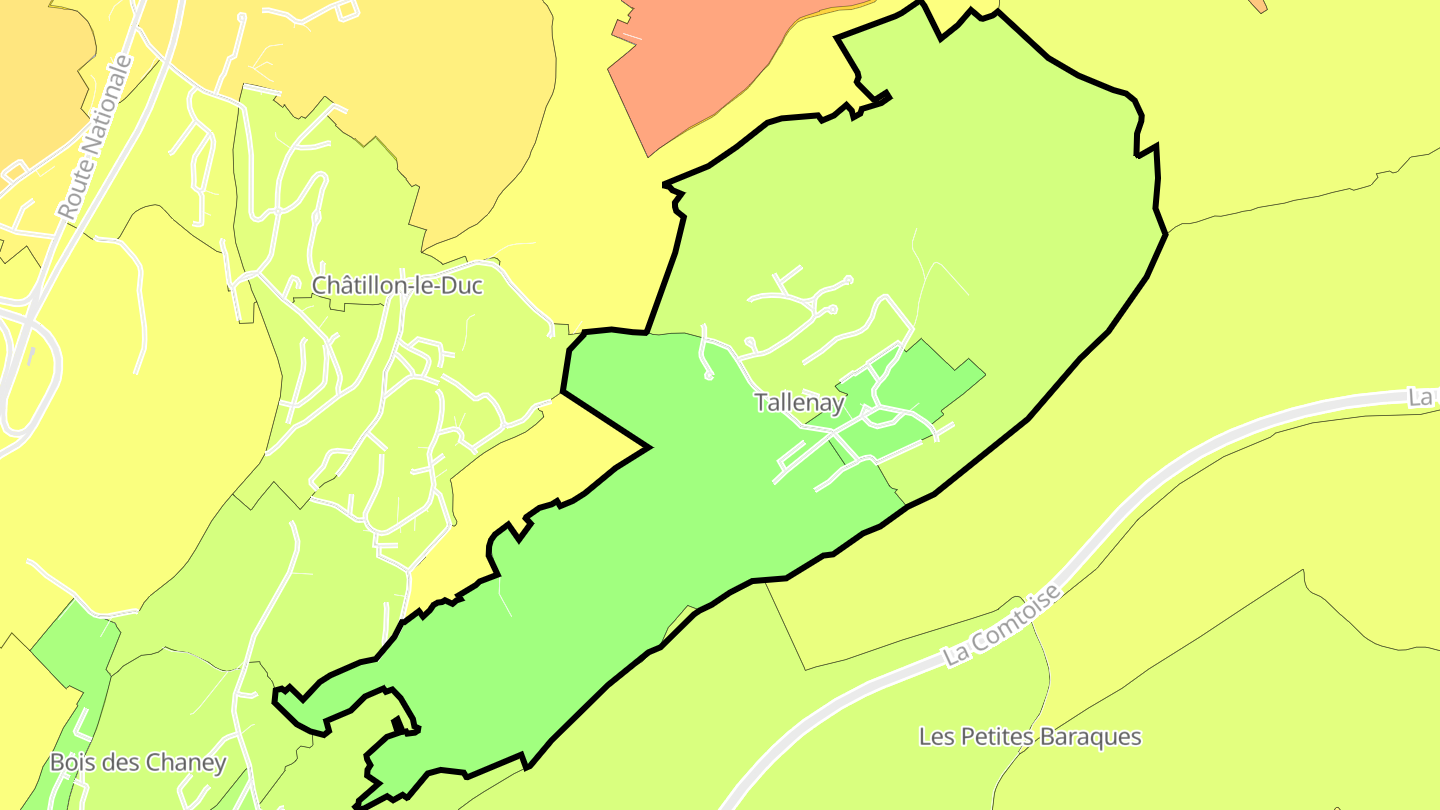 Carte des prix de l'immobilier Tallenay