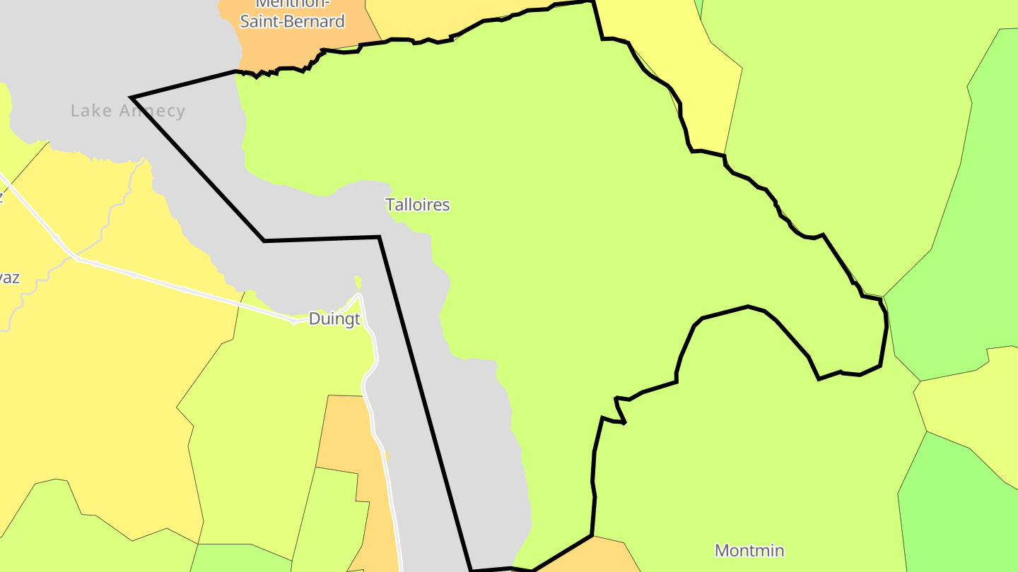 Carte des prix de l'immobilier Talloires