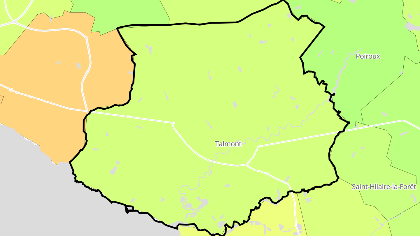 Carte des prix de l'immobilier Talmont-Saint-Hilaire