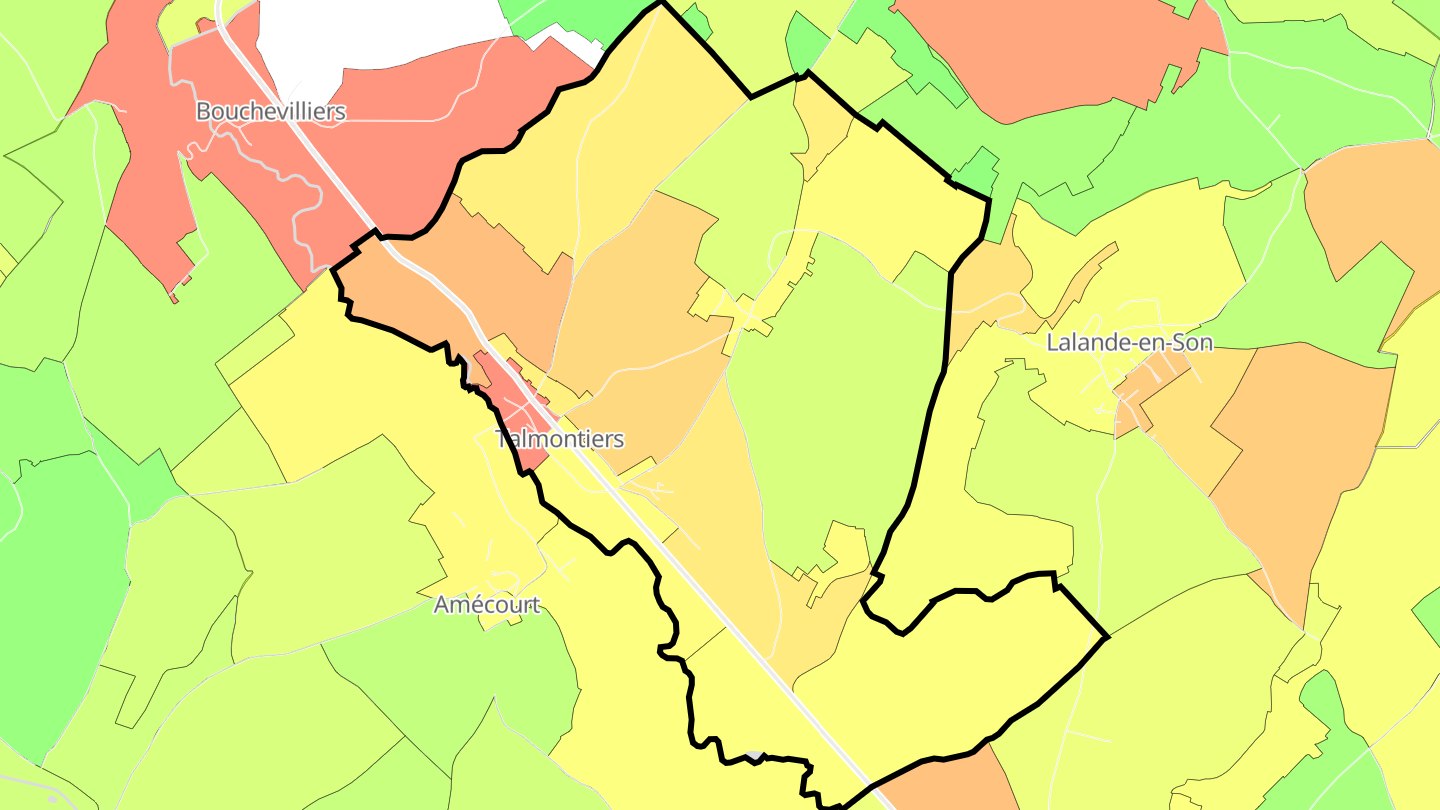 Carte des prix de l'immobilier Talmontiers