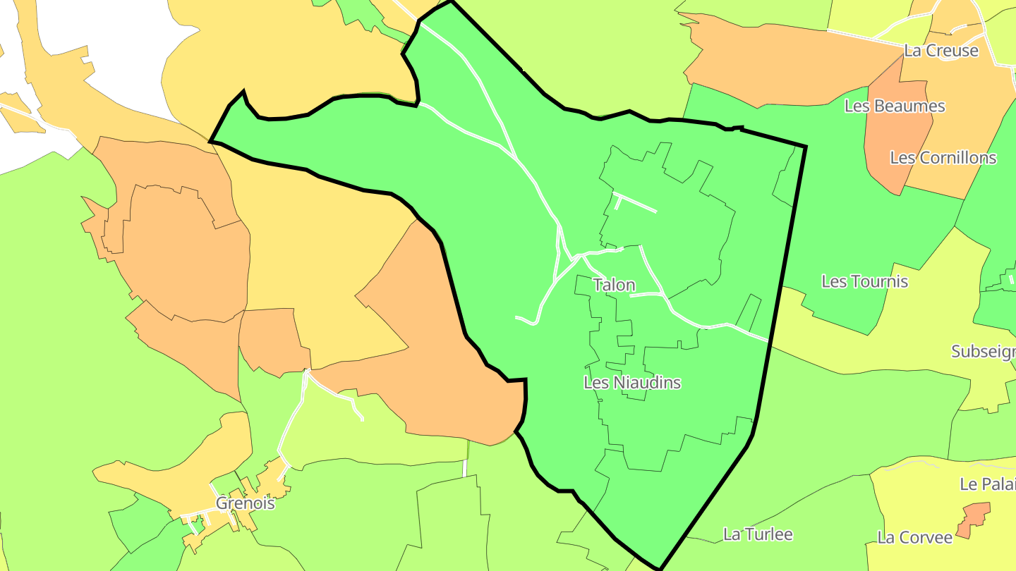 Carte des prix de l'immobilier Talon