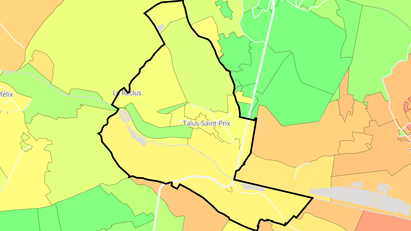 Carte des prix de l'immobilier Talus-Saint-Prix