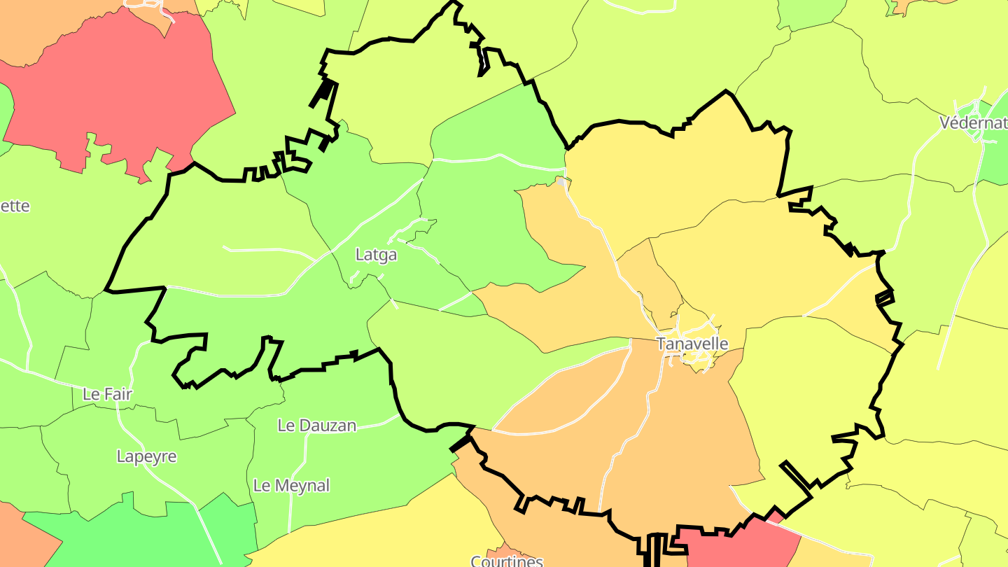 Carte des prix de l'immobilier Tanavelle