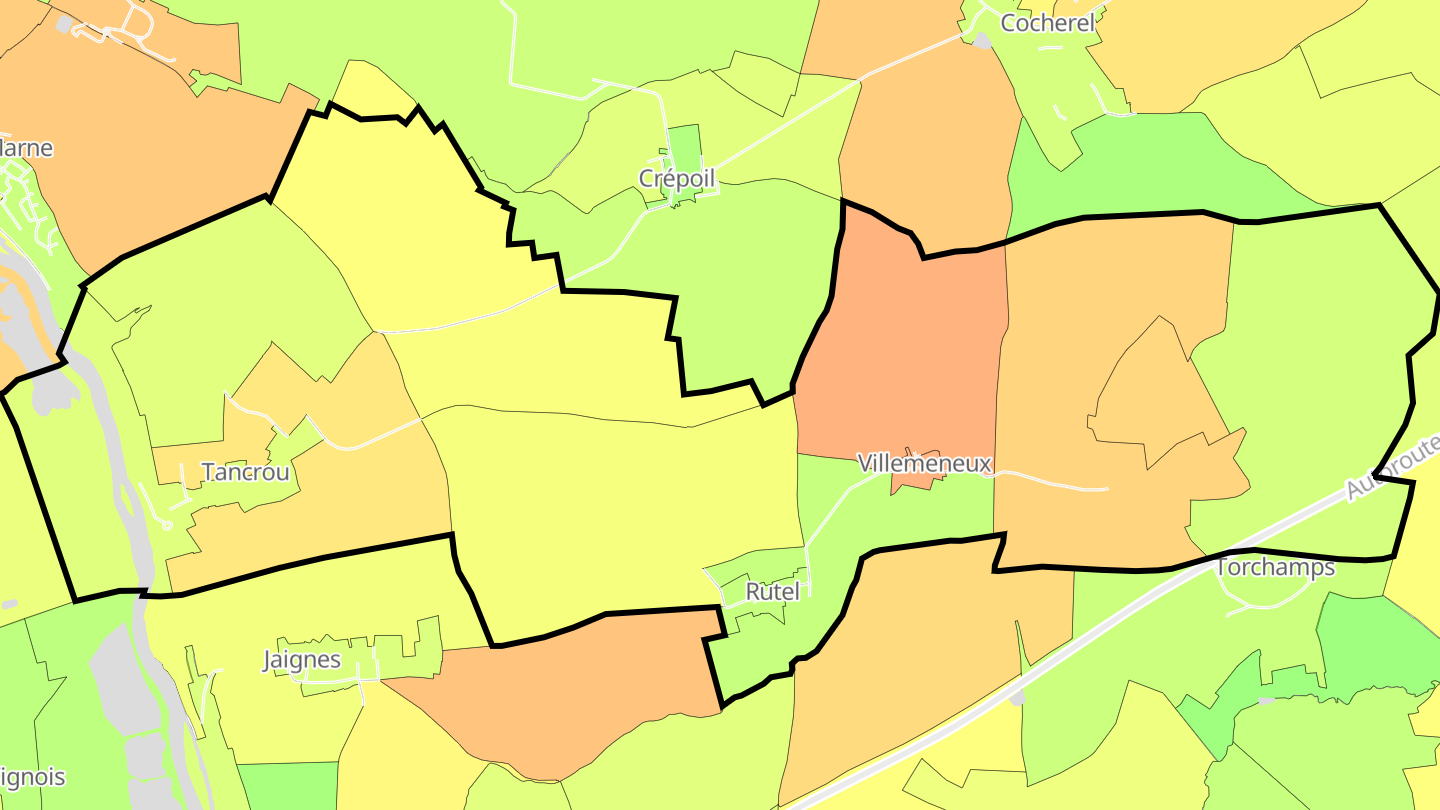 Carte des prix de l'immobilier Tancrou