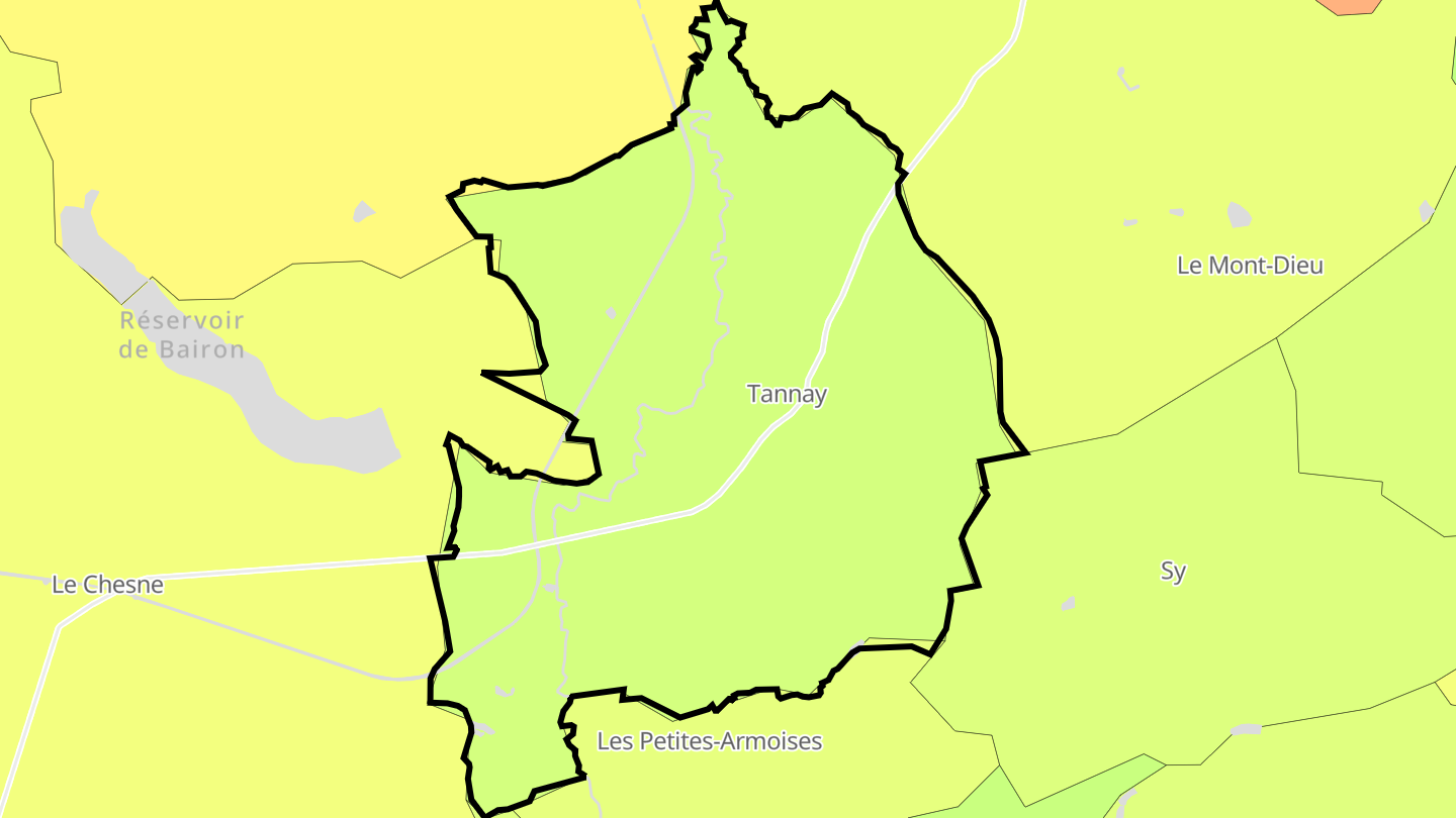 Carte des prix de l'immobilier Tannay