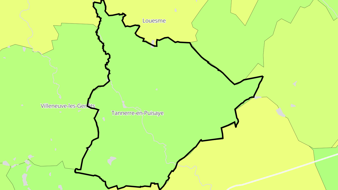 Carte des prix de l'immobilier Tannerre-en-Puisaye