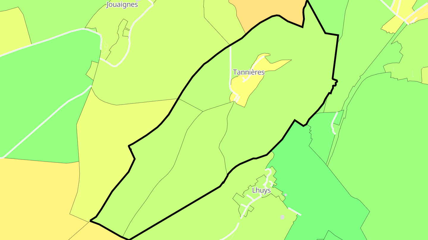 Carte des prix de l'immobilier Tannières