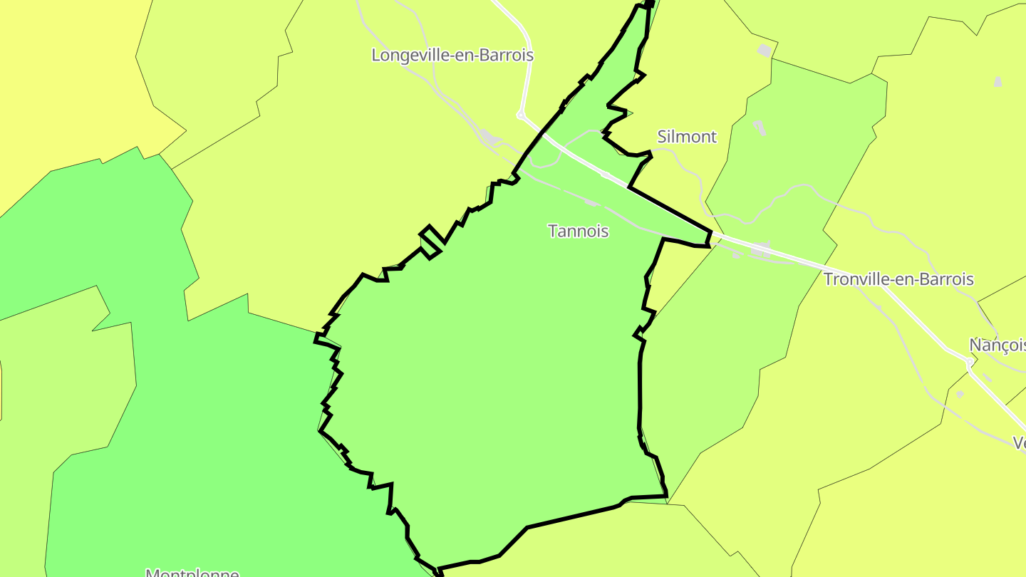 Carte des prix de l'immobilier Tannois