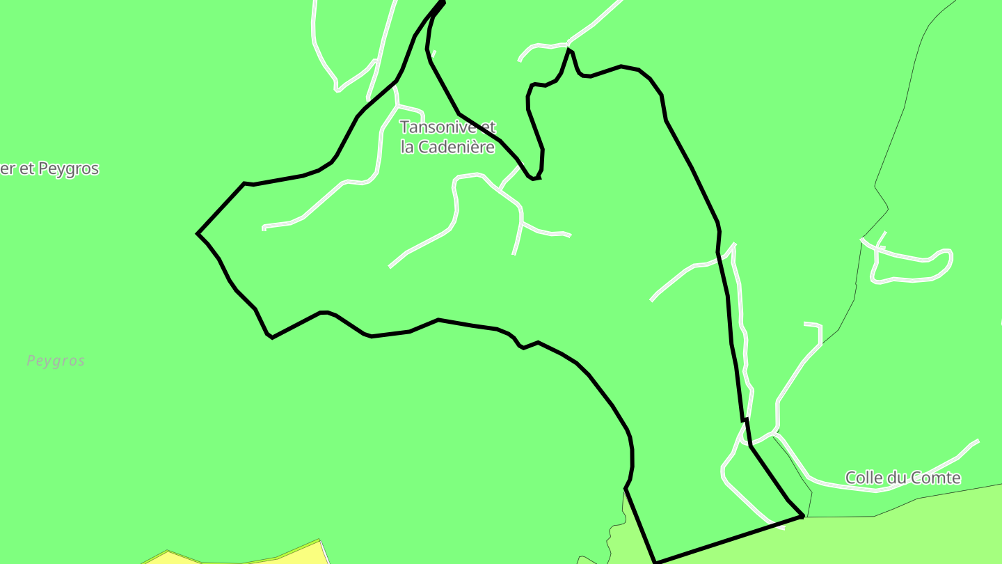 Carte des prix de l'immobilier Tansonive et la Cadenière