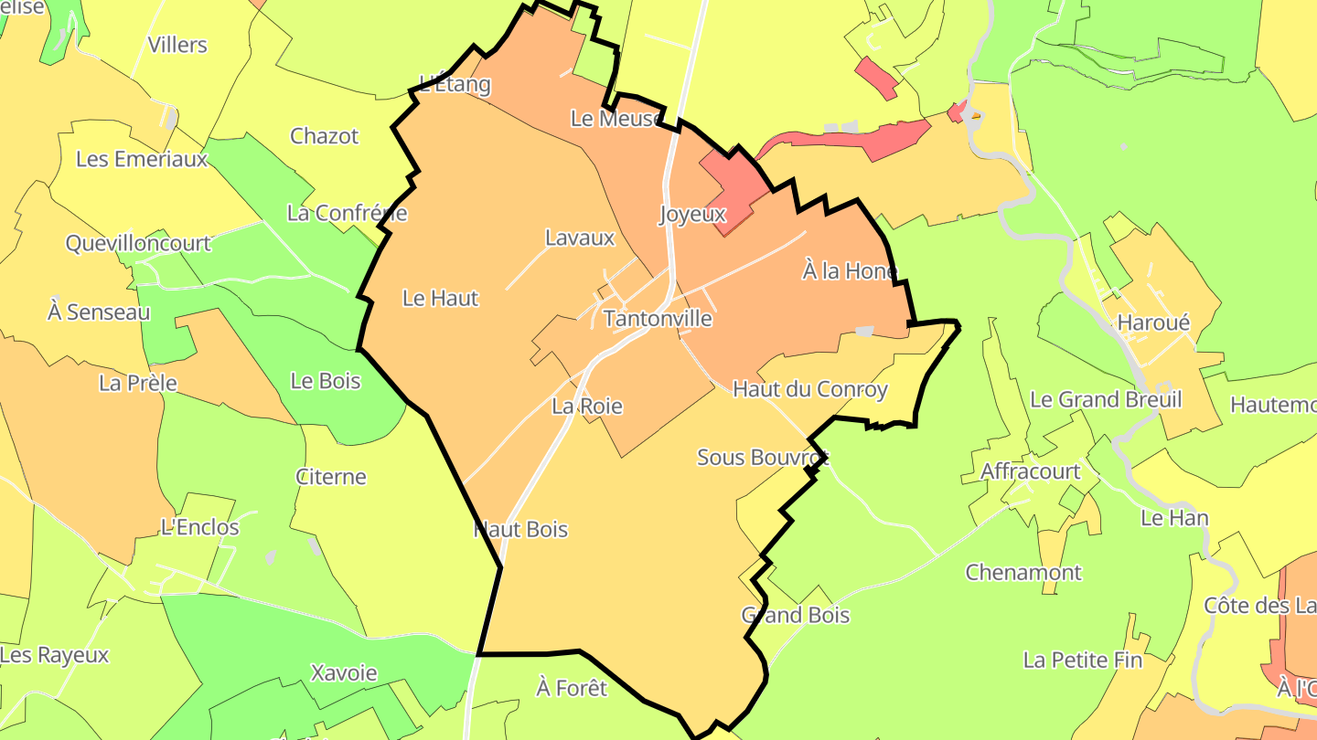Carte des prix de l'immobilier Tantonville