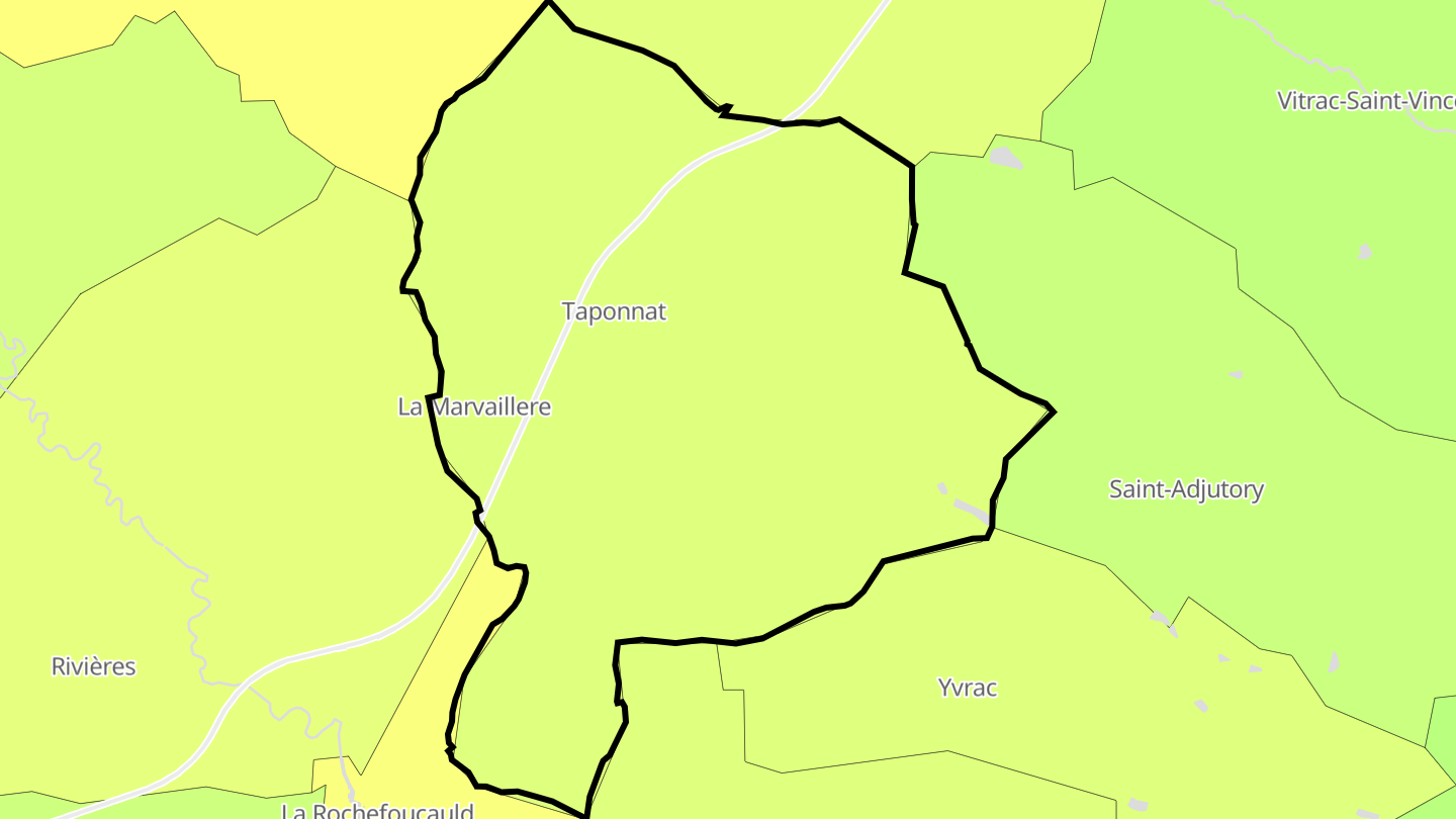 Carte des prix de l'immobilier Taponnat-Fleurignac