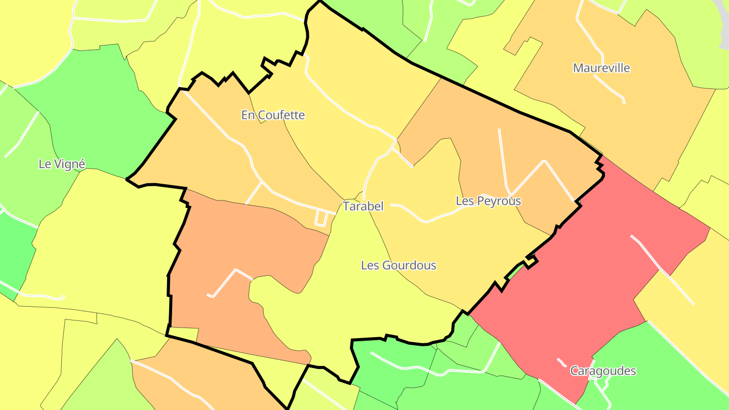 Carte des prix de l'immobilier Tarabel