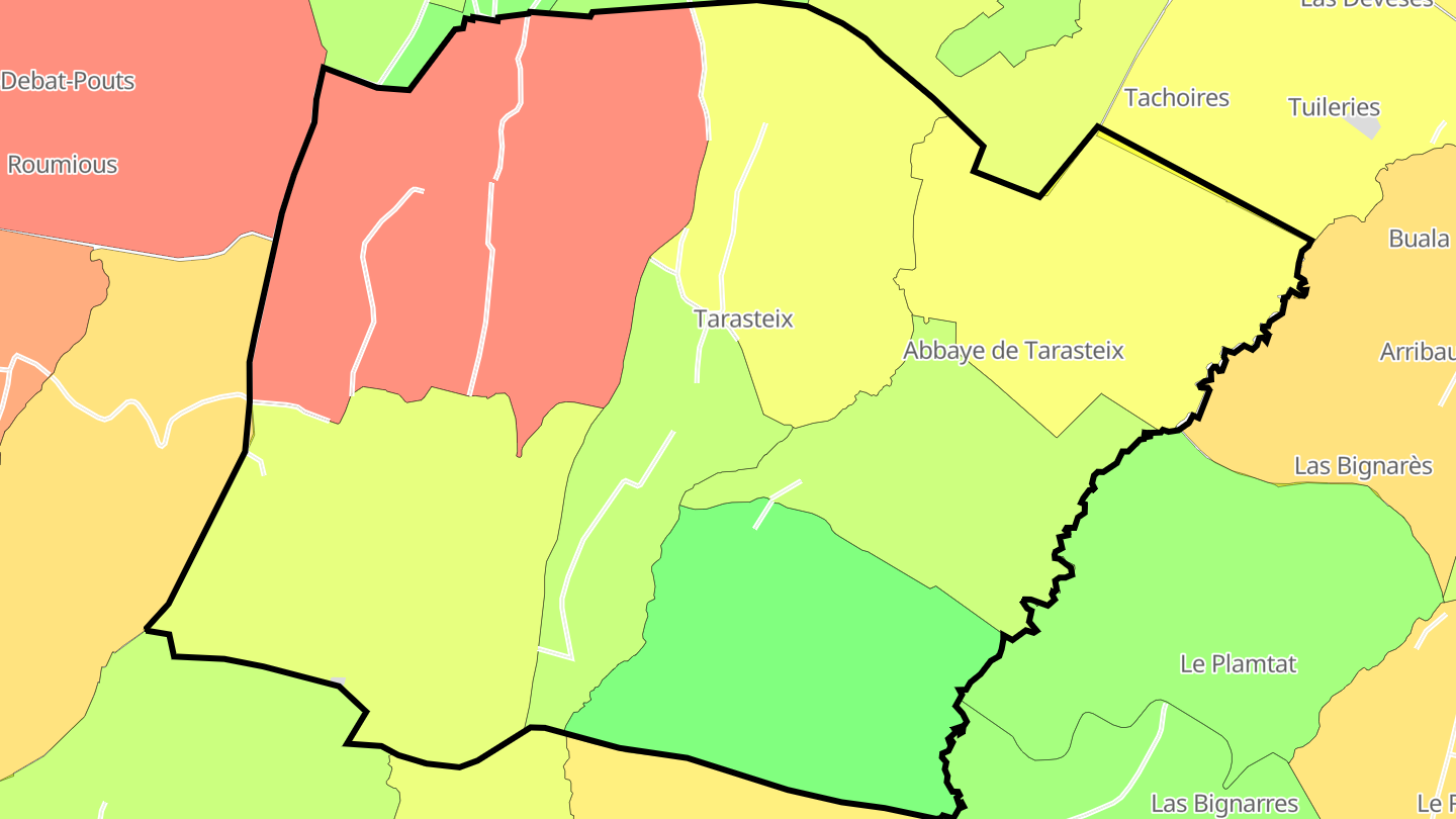 Carte des prix de l'immobilier Tarasteix