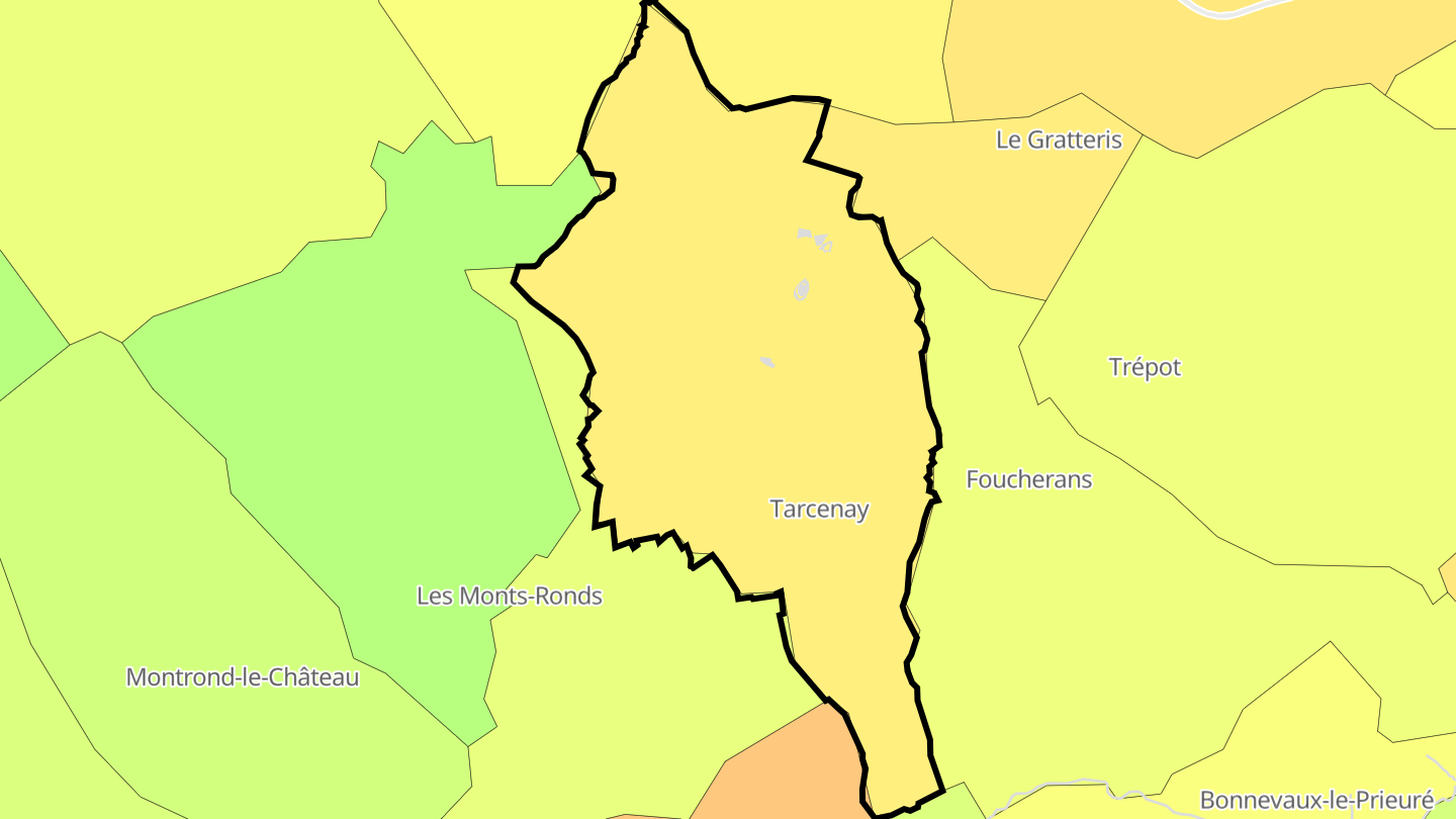 Carte des prix de l'immobilier Tarcenay