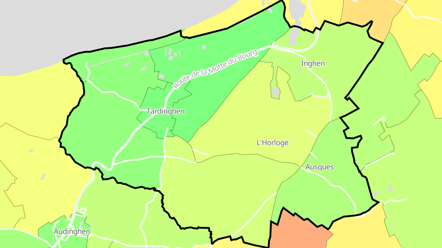 Carte des prix de l'immobilier Tardinghen