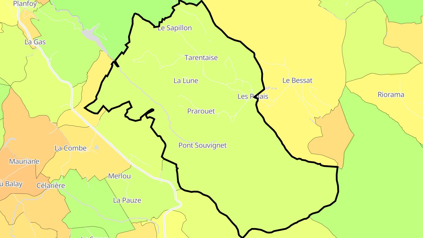 Carte des prix de l'immobilier Tarentaise